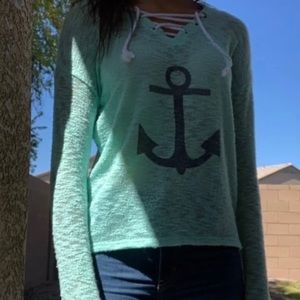 Mint knitted sweater